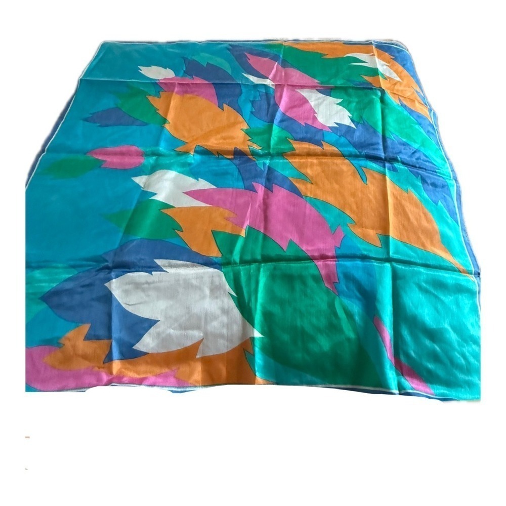 Watercolor Leaf Square Scarf Neck Scarf Bag Wrap Bright Color Light Weight
